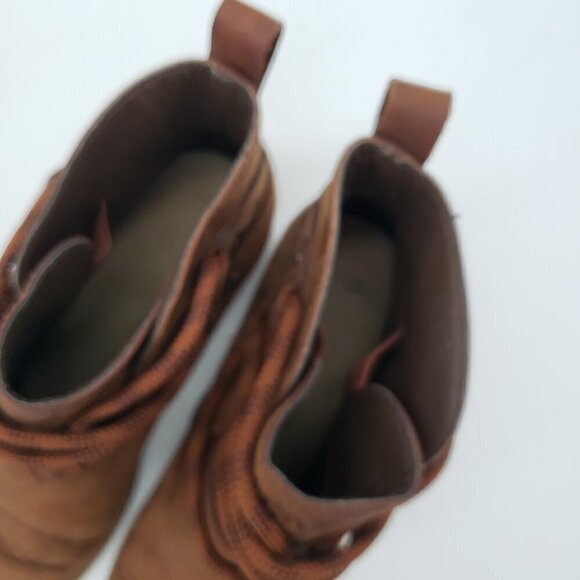 Teva De La Vina Dos Shorty Brown Leather Drawstring Ankle Boot Women’s 6 Shoes - Picture 4 of 12